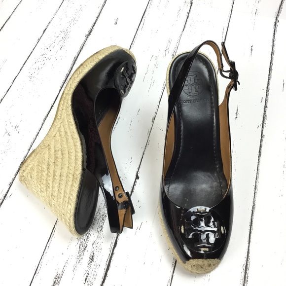 Tory Burch Shoes - Tory Burch Hallie Black Espadrille Wedge SZ 7.5